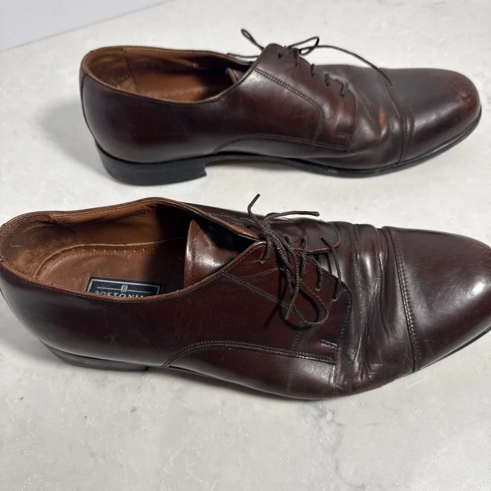 Bostonian Classics Derby Casual Shoes Men's Size 11.5 Burgundy Leather Cap Toe